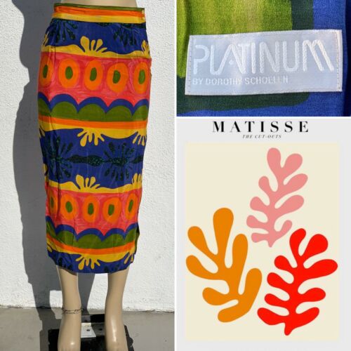 Reversible? PLATINUM by DOROTHY SCHOELEN Sz Small Vintage Skirt Matisse Inspired - Fresh Stock Dated February 2026
