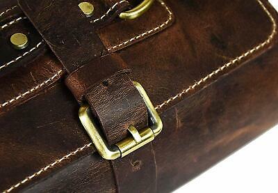 Leather Chefs Knife Roll Bag, Knife Carry Case Wallet 10 Pockets Brown Handmade - Fresh Stock Dated December 2025
