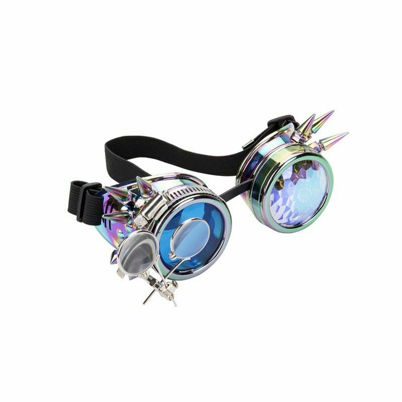 Steampunk Goggles Two Colors Lenses Plastic Glasses Rave Cosplay Vintage Eyewear - Fresh Stock Dated February 2026