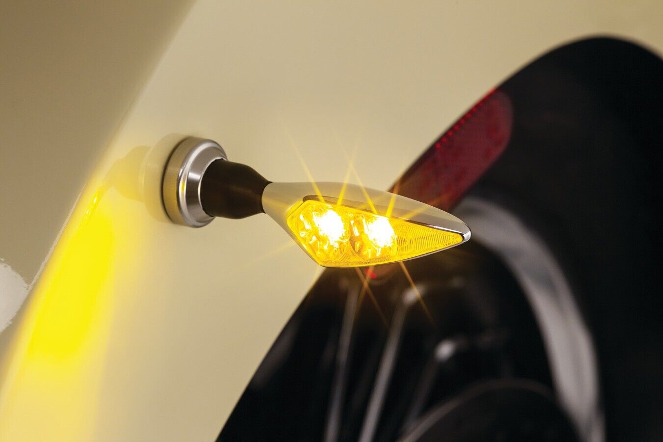 Kuryakyn by Kellermann Micro Rhombus Extreme Amber FL/RR Chrome 2548 - Fresh Stock Dated February 2026