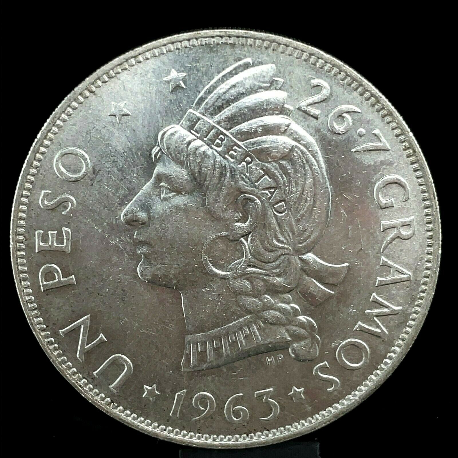 DOMINICAN REPUBLIC 1 Peso 1963 Silver 100th Anniversary of the Restoration Km 30 - Fresh Stock Dated February 2026