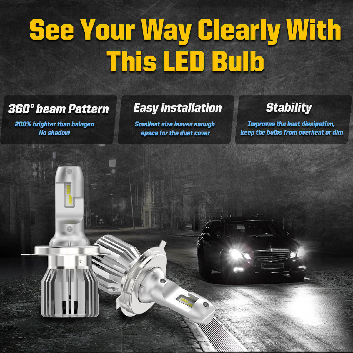 Lasfit H4 9003 LED Bulb High Low Beam Motorcycle Headlight Super Bright White 2X - Fresh Stock Dated February 2026