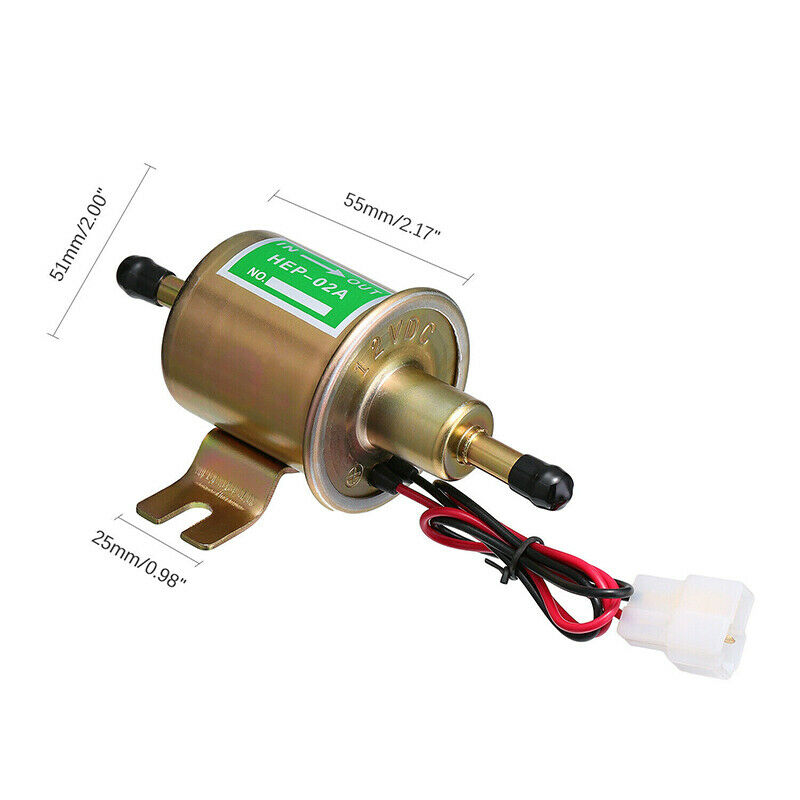 12V Universal 3-6 PSI Gas Diesel Inline Low Pressure Electric Fuel Pump HEP02A - Fresh Stock Dated February 2026