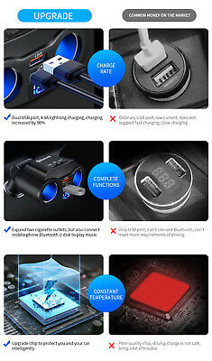 Bluetooth 5.0 Wireless Handsfree Car FM Transmitter MP3 Player Dual USB Charger# - Fresh Stock Dated February 2026