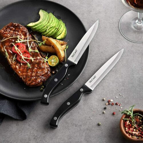 McCook MC55 8PCS Steak Knife Set Full Tang Stainless Steel Steak Knives - Fresh Stock Dated December 2025