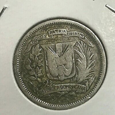 1944 DOMINICAN REPUBLIC SILVER 25 CENTAVOS COIN - Fresh Stock Dated December 2025