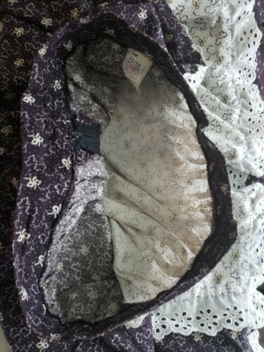 True Vintage 1970s Midi Blue Calico Eyelet Lace Ruffle Prairie Skirt Size 11/12 - Fresh Stock Dated February 2026