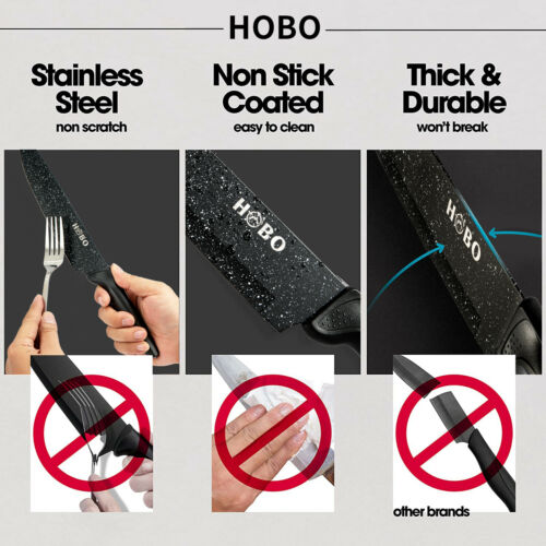 17Pcs Kitchen Knives Set Stainless Steel Chef Knife With Block Non-Slip Handle - Fresh Stock Dated December 2025