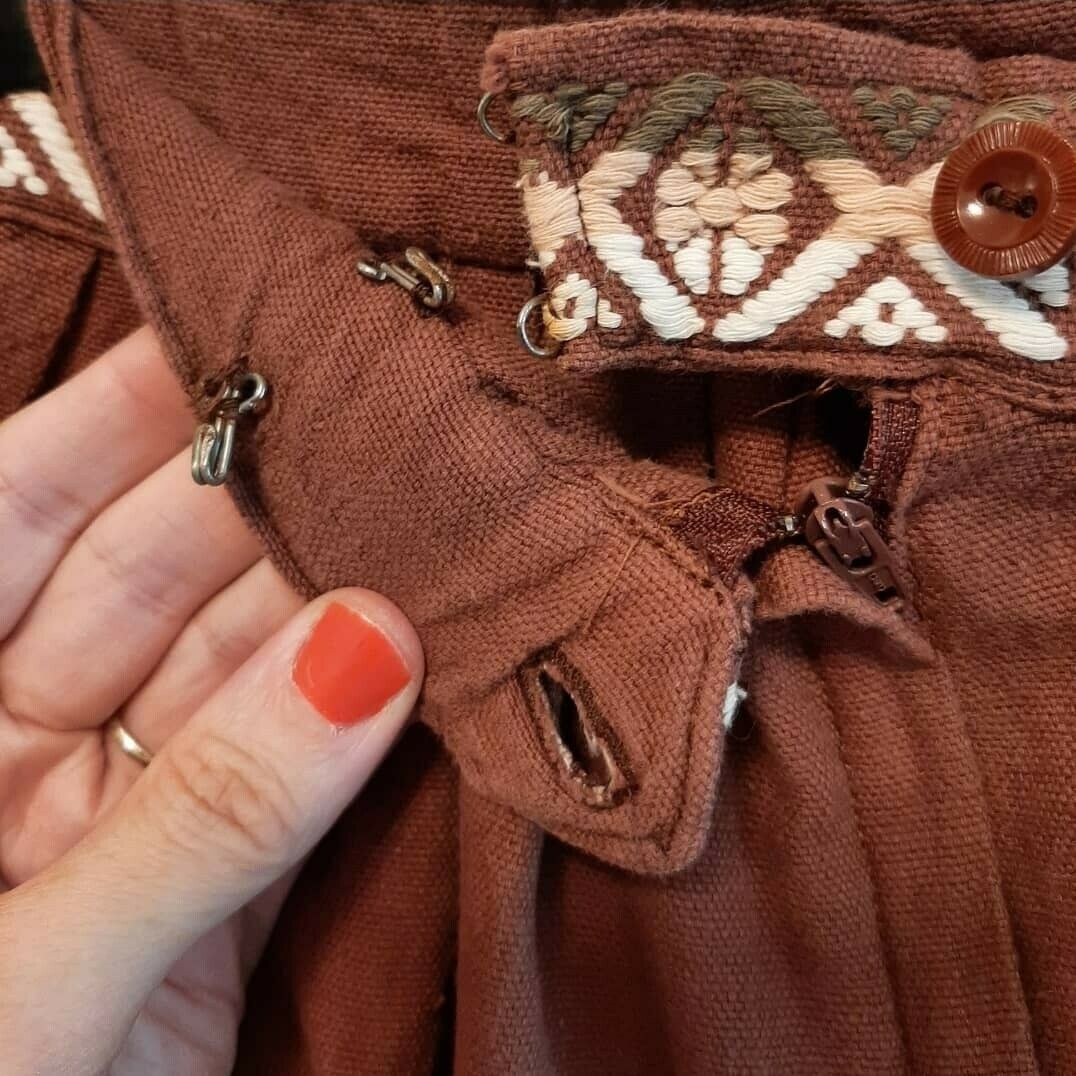 Vintage Woven Embroidered Folk Skirt XS - Fresh Stock Dated March 2026