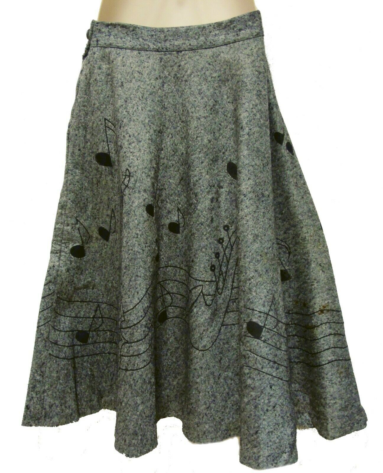 Vintage 1950's Wool Felt Band Musical Instruments Rockabilly Poodle Circle Skirt - Fresh Stock Dated February 2026