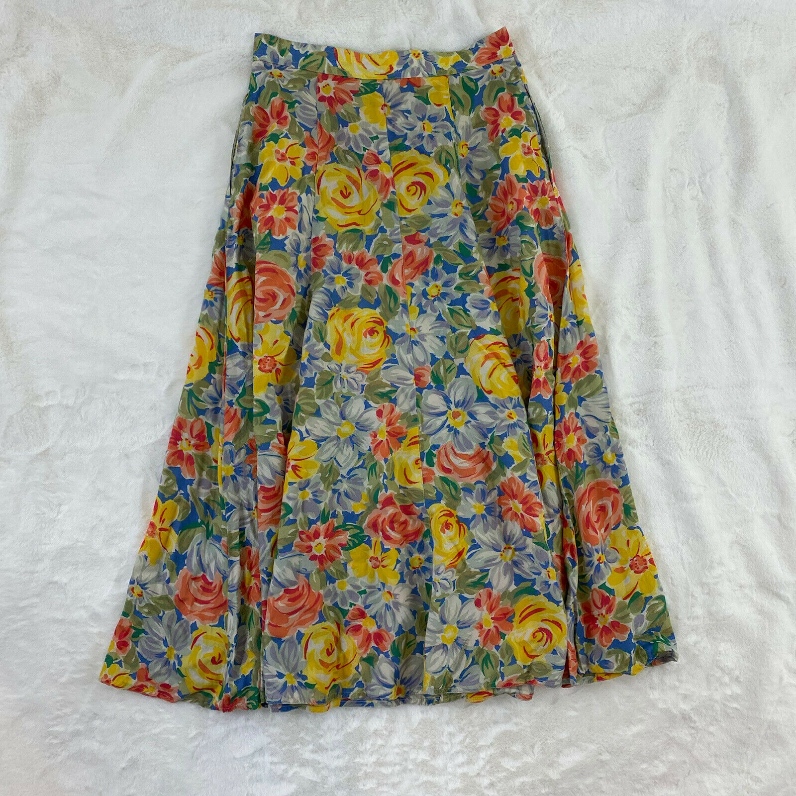 Vintage 80's Liz Sport Skirt Size 10 Button Down Floral Print Trumpet - Fresh Stock Dated March 2026