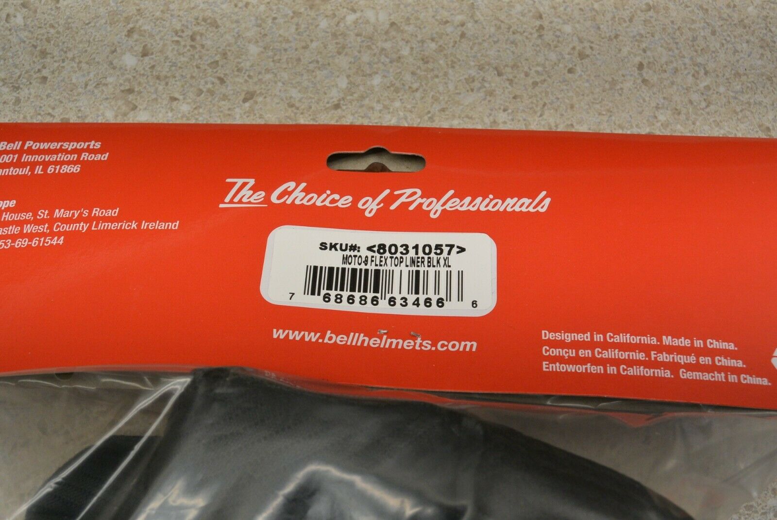 BELL MOTO 9 Flex Top Liner Black XL - Fresh Stock Dated February 2026