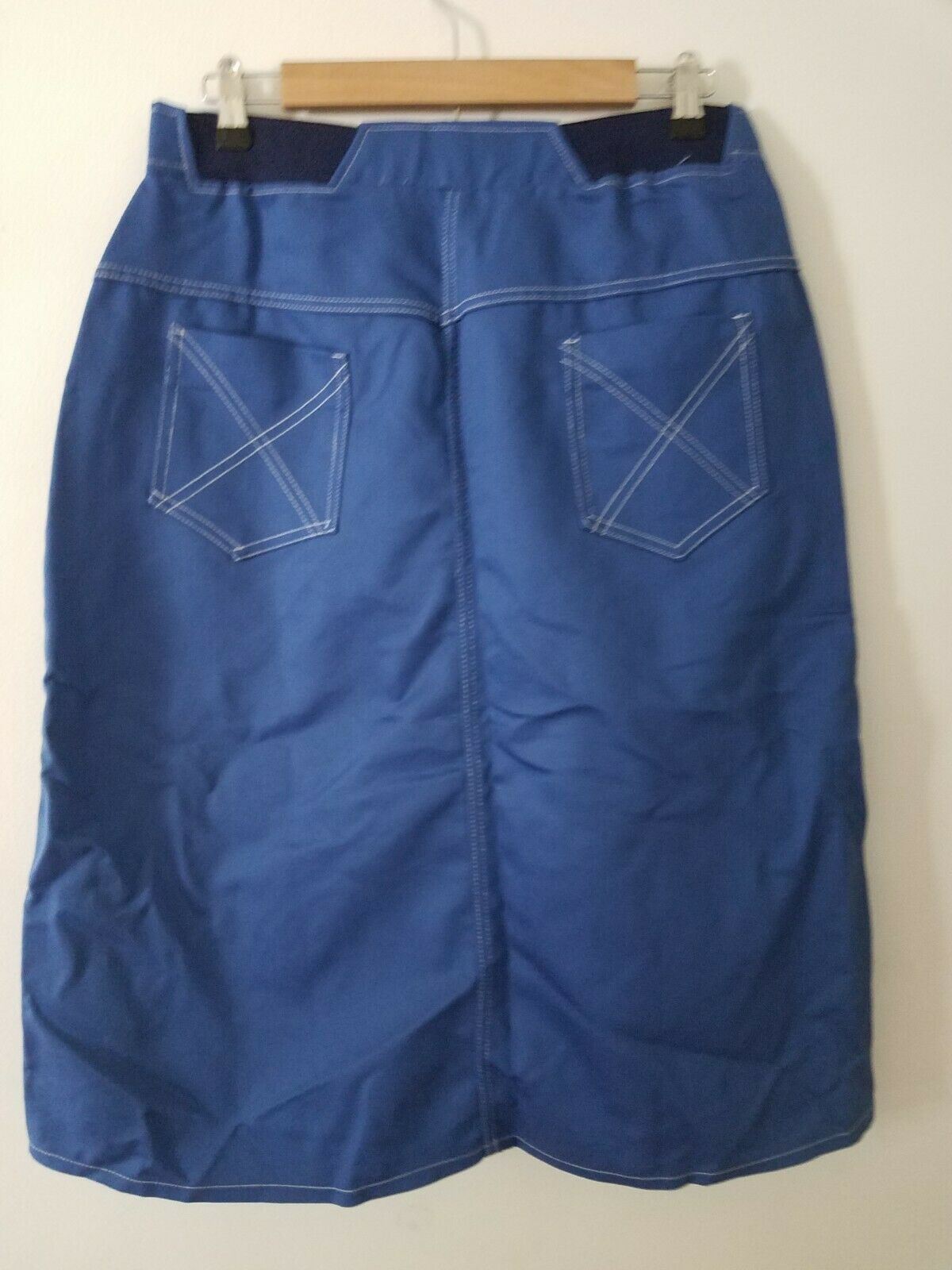 Vintage Skirt 34 Midi Pockets Blue Solid Hippy Boho - Fresh Stock Dated February 2026