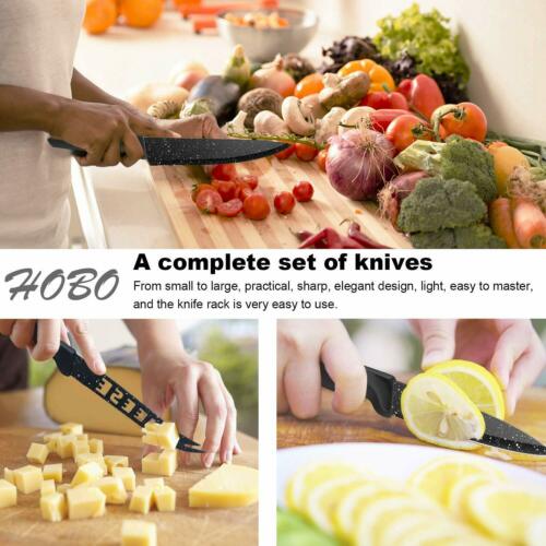 17Pcs Kitchen Knives Set Stainless Steel Chef Knife With Block Non-Slip Handle - Fresh Stock Dated December 2025