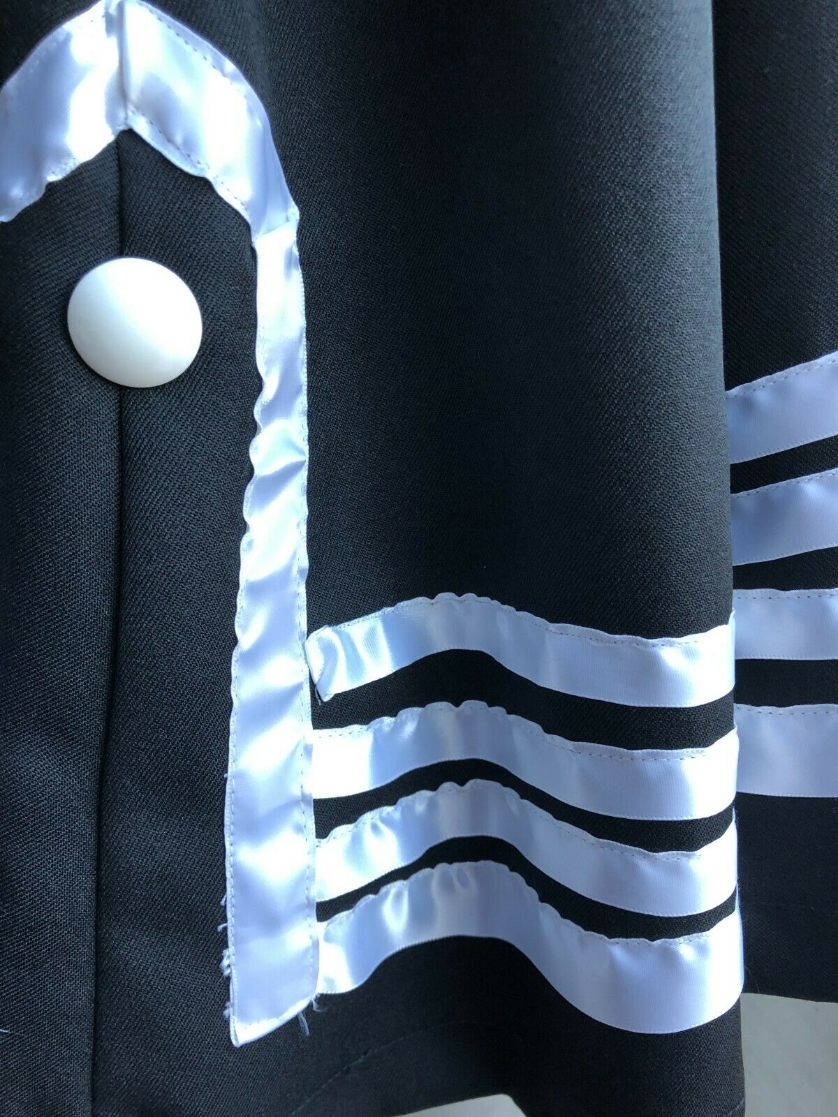 Vintage 70s Full Circle Panel Dance Skirt Black and White Ribbon - Fresh Stock Dated February 2026