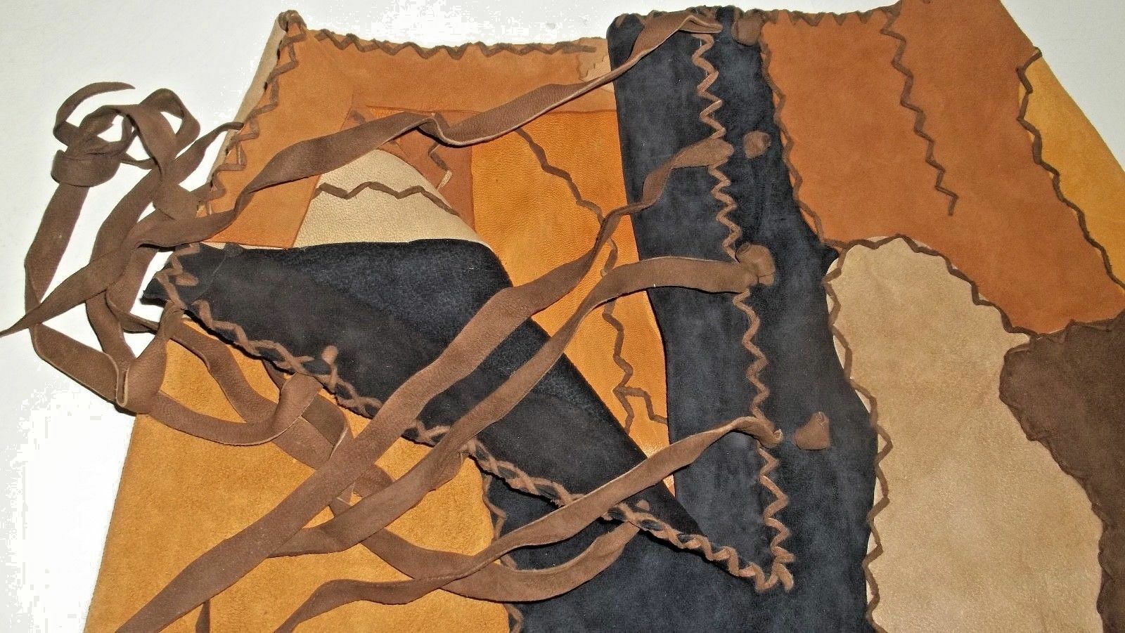 Vintage Leather Suede Skirt Hippie Western Boho Mexico ropa de piel NOS1970's - Fresh Stock Dated February 2026