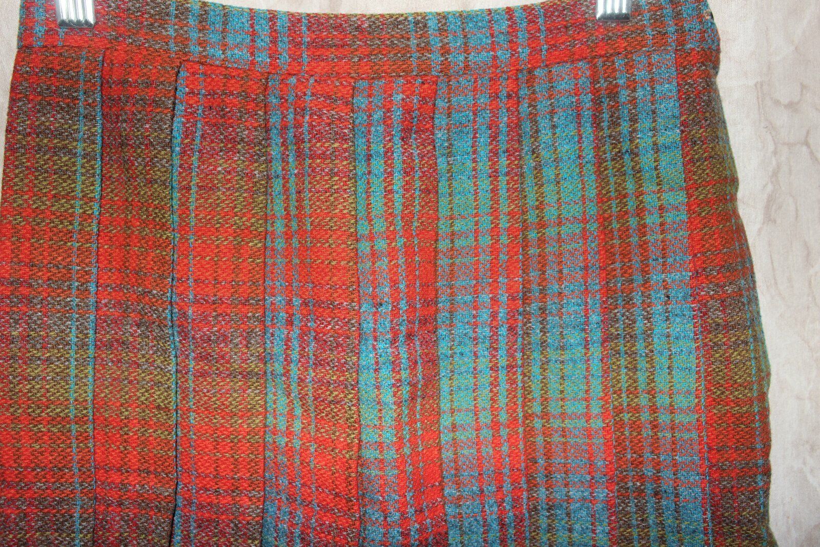 Vtg Homemade Multicolor Plaid Pleated Wool/Blend Skirt (sizing in description) - Fresh Stock Dated March 2026