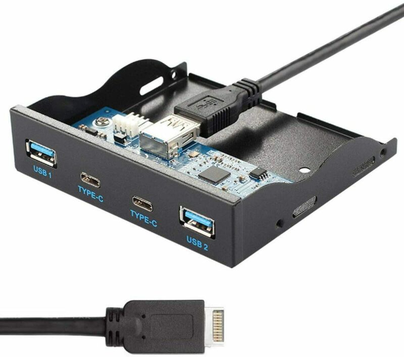 Cablecc USB 3.1 Front Panel Header to USB-C & USB3.1 Type-C Hub - Fresh Stock Dated February 2026
