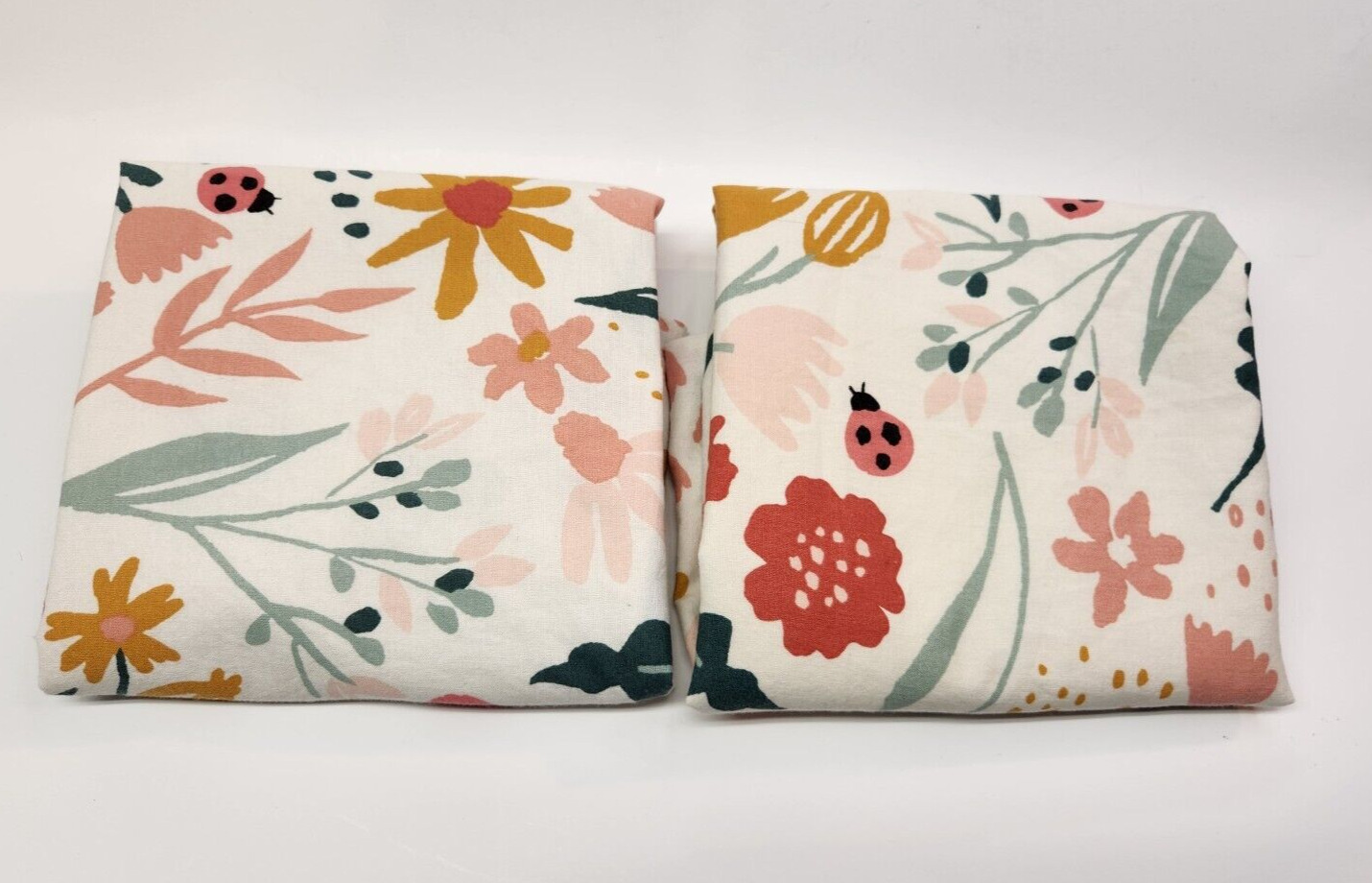 SET 2 TARGET PILLOWFORT SHAMS BOHO FLOWERS LADYBUGS TWIN STANDARD SIZE CUTE! - Fresh Stock Dated February 2026