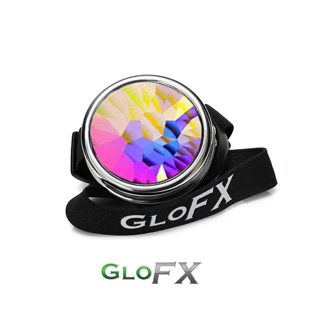 GloFX Chrome Cyclops Kaleidoscope Goggle Opticals Rave Gear Disco Night Show - Fresh Stock Dated February 2026