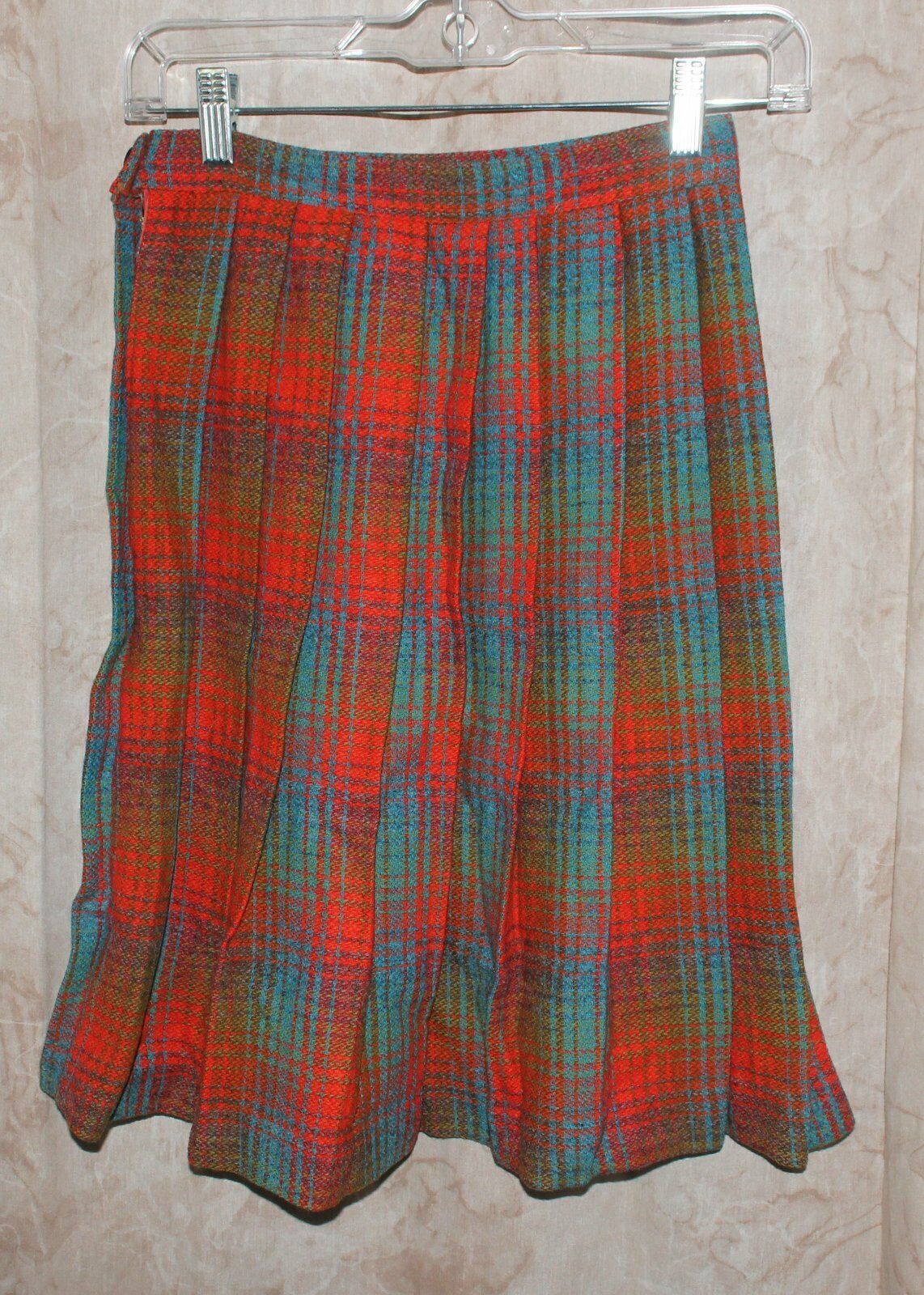 Vtg Homemade Multicolor Plaid Pleated Wool/Blend Skirt (sizing in description) - Fresh Stock Dated March 2026
