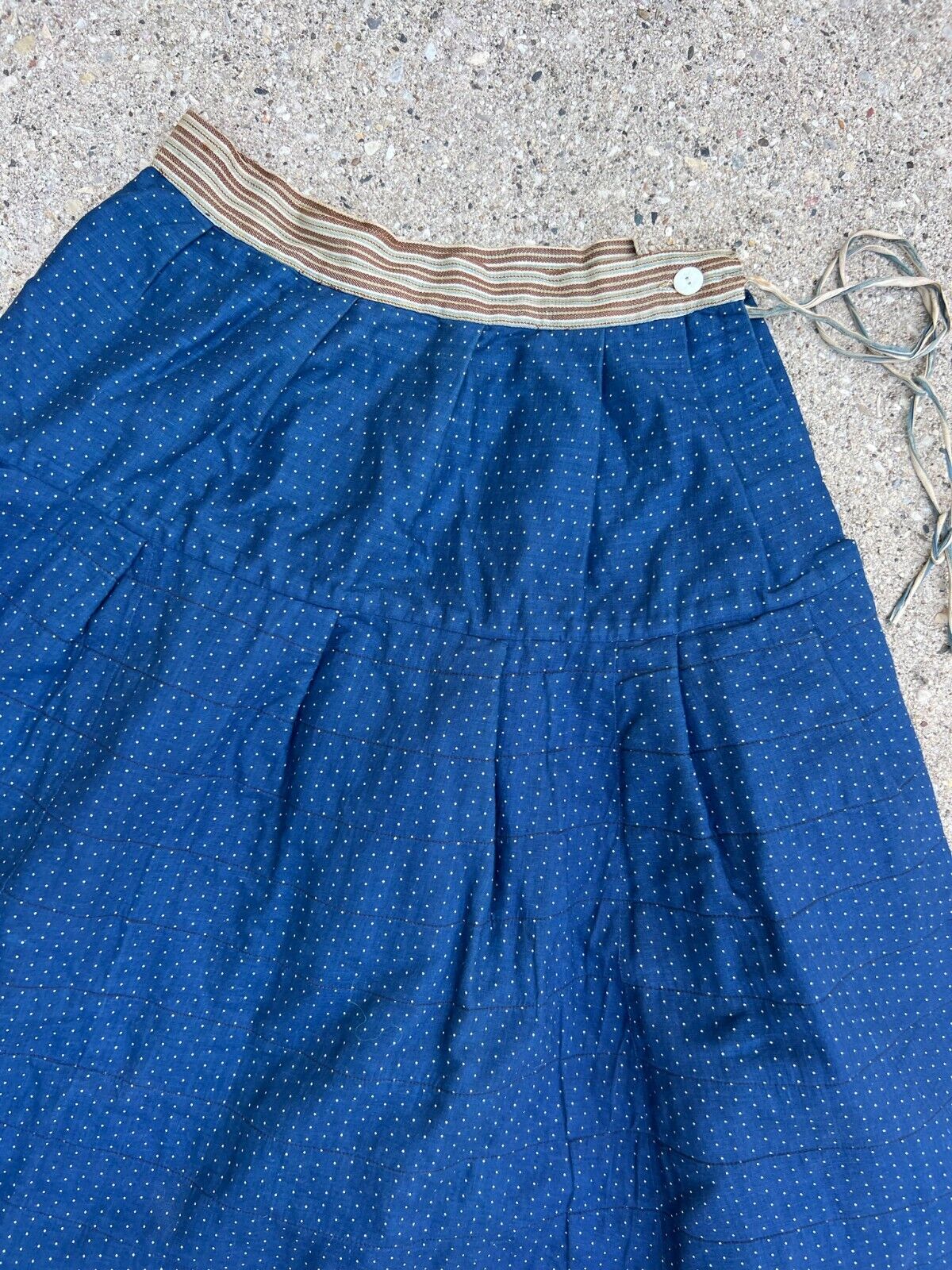 Antique 1800s Early 1900s Calico Skirt Quilted Heavy Farm Womens Indigo Workwear - Fresh Stock Dated March 2026