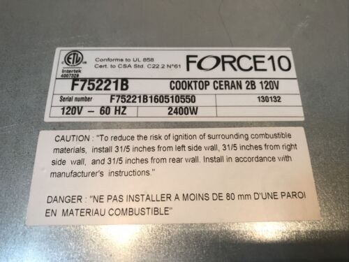 Force10 2 Burner Smooth Top Electric Stove Black Glass - Fresh Stock Dated December 2025