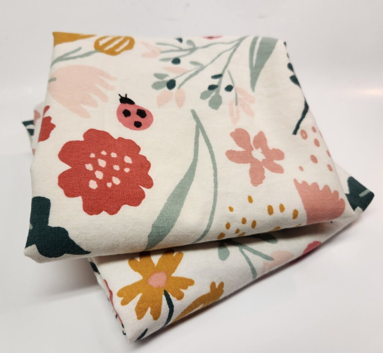 SET 2 TARGET PILLOWFORT SHAMS BOHO FLOWERS LADYBUGS TWIN STANDARD SIZE CUTE! - Fresh Stock Dated February 2026