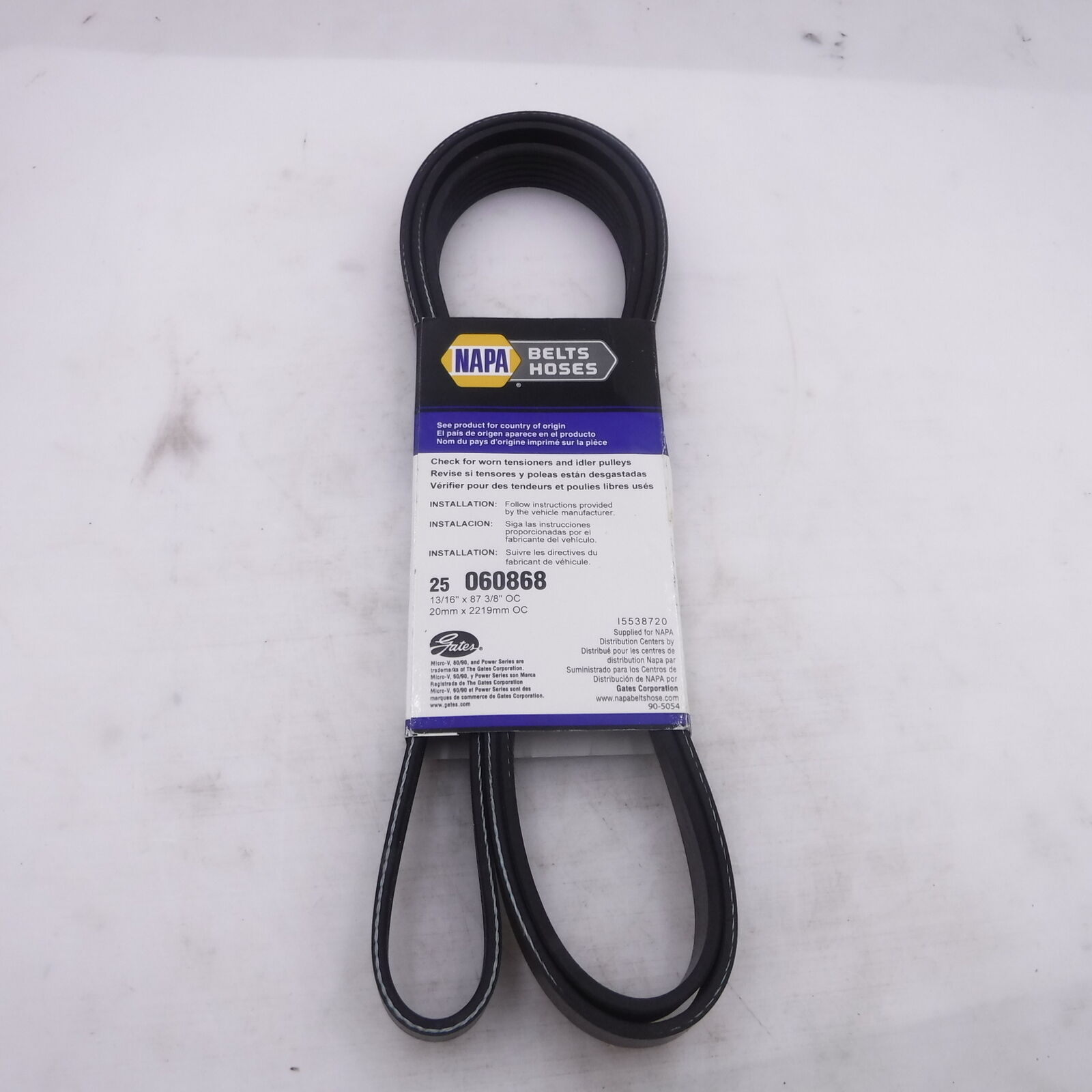 Napa Micro-V 25-060868 Serpentine Belt 13/16