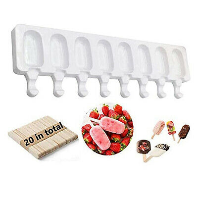 7 Holes Silicone Ice Cream Molds Lolly Chocolate  Homemade Maker Oval Mould DIY. - Fresh Stock Dated December 2025