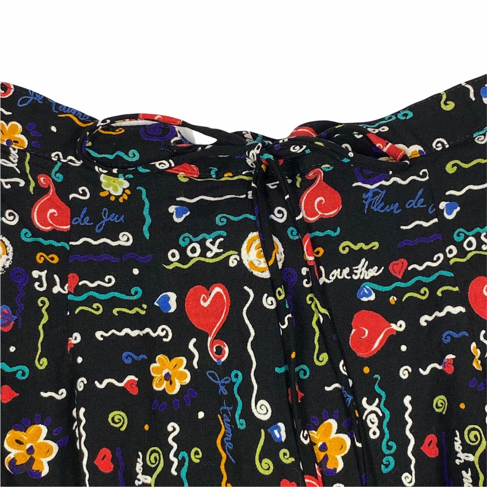 VTG Ali Miles Midi Skirt Women 8 Black Colorful Art To Wear Pockets Love Teacher - Fresh Stock Dated March 2026