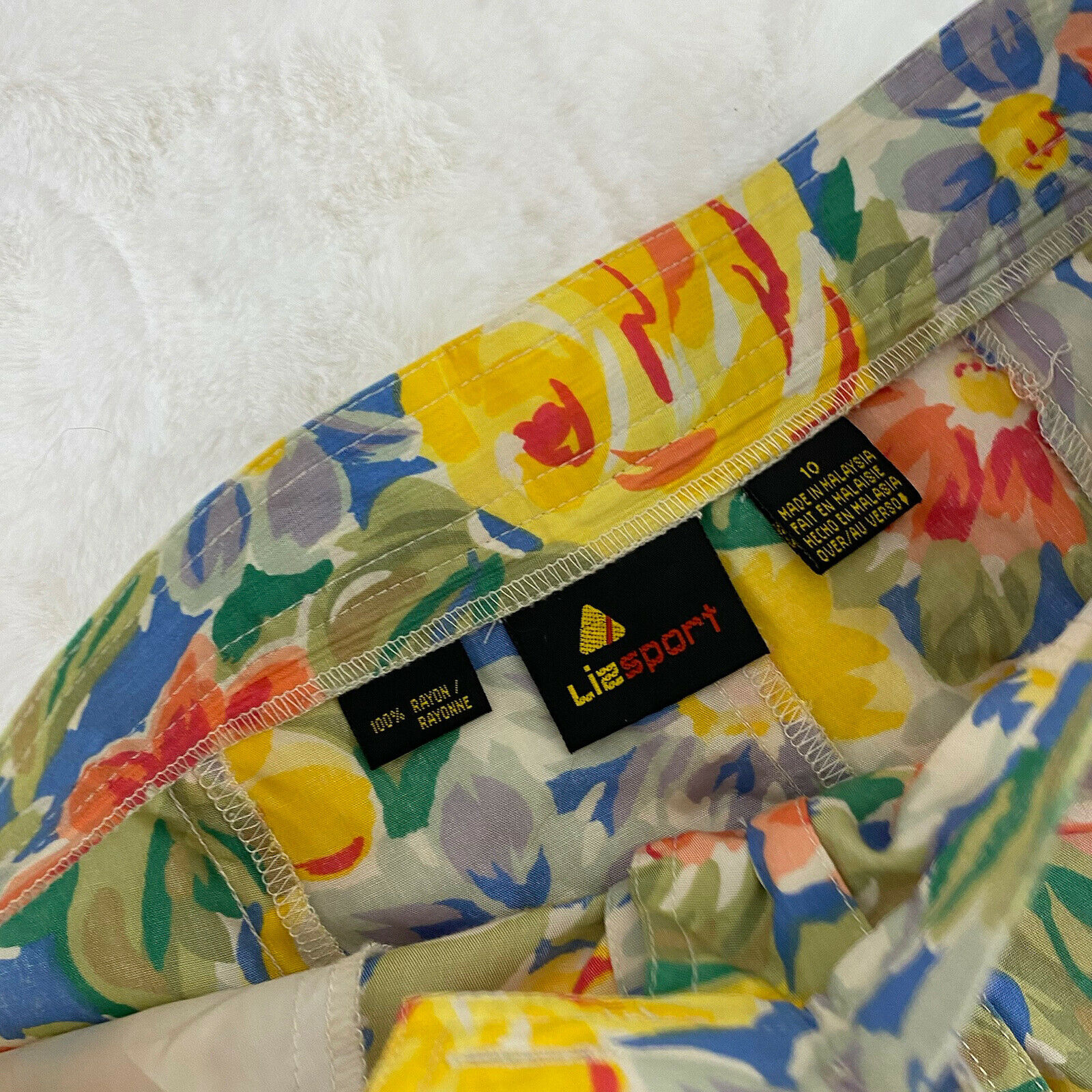 Vintage 80's Liz Sport Skirt Size 10 Button Down Floral Print Trumpet - Fresh Stock Dated March 2026