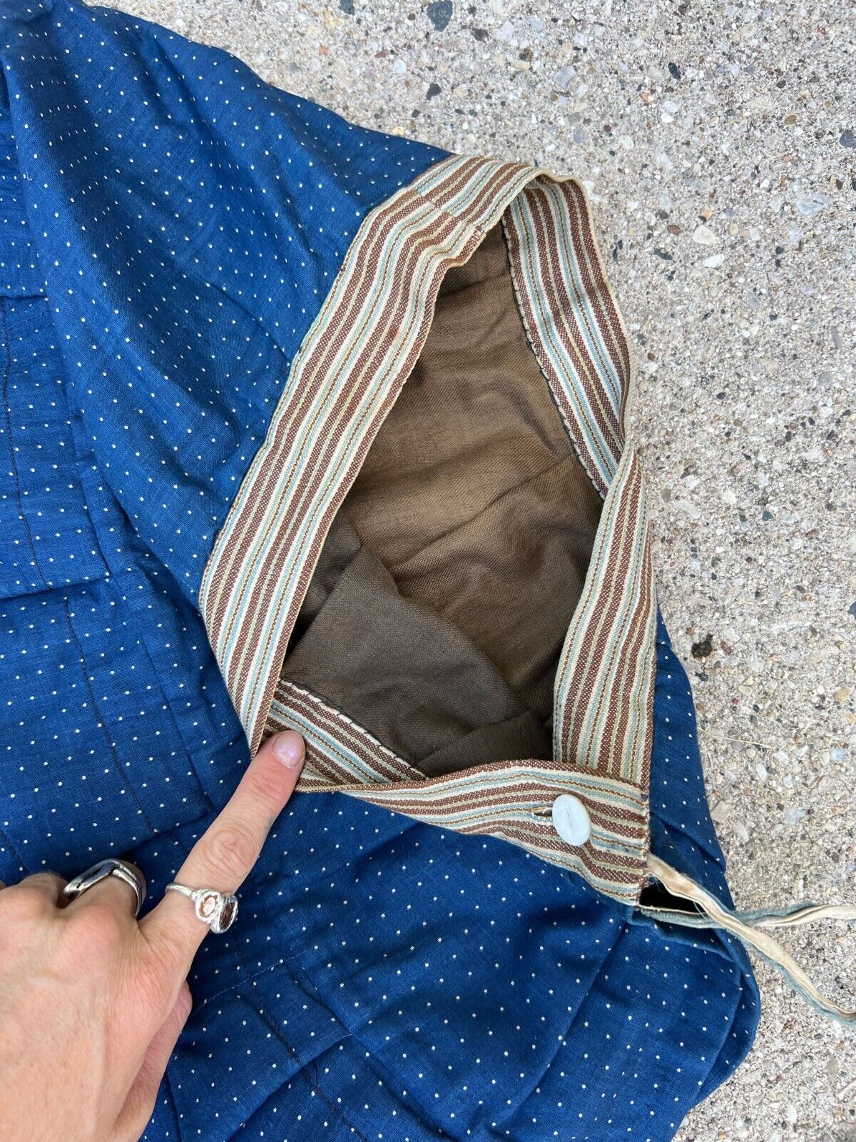 Antique 1800s Early 1900s Calico Skirt Quilted Heavy Farm Womens Indigo Workwear - Fresh Stock Dated March 2026