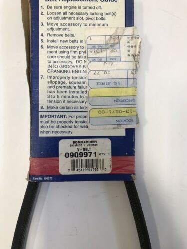 OMC / Evinrude Johnson V- Belt 0909971 - Fresh Stock Dated February 2026