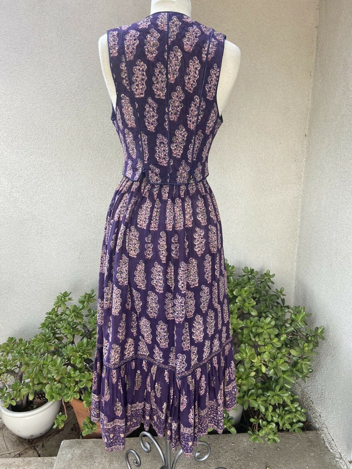 Vintage hippie Phool cotton gauze vest skirt purples XS - Fresh Stock Dated March 2026