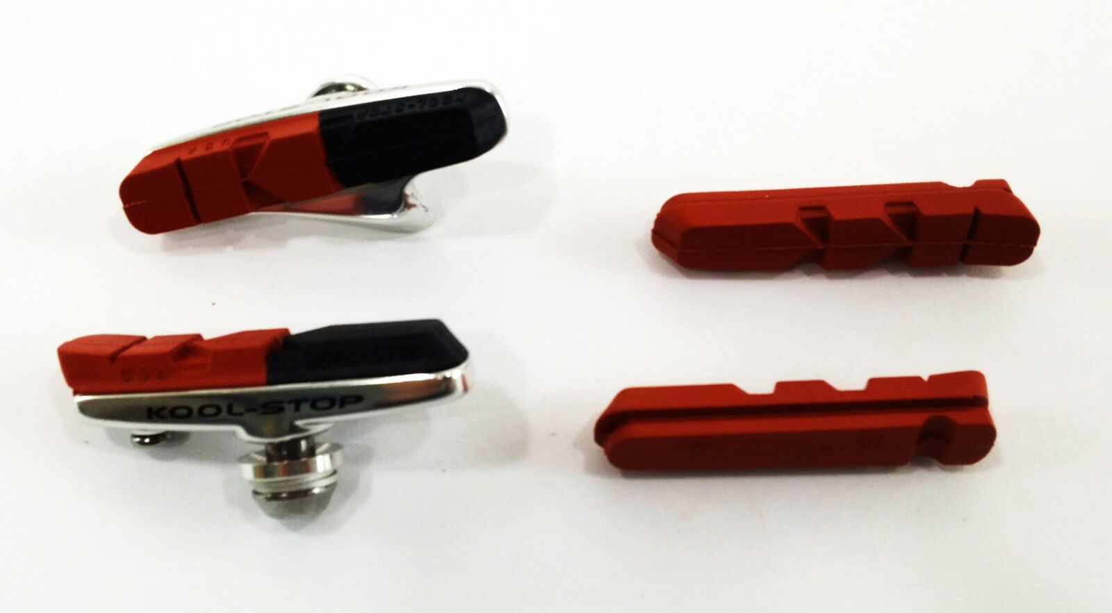 Kool-Stop Shimano Type Brake Pads & Holders, KS-RHD 1pr SALMON & Salmon Black - Fresh Stock Dated February 2026