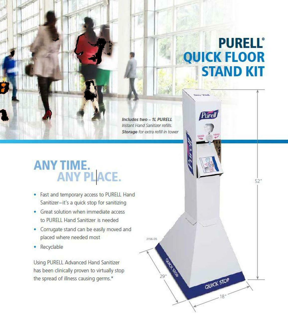 Purell Advanced Hand Sanitizer Table Top Stand with 2 - 1000ml Refill Bags - Fresh Stock Dated February 2026