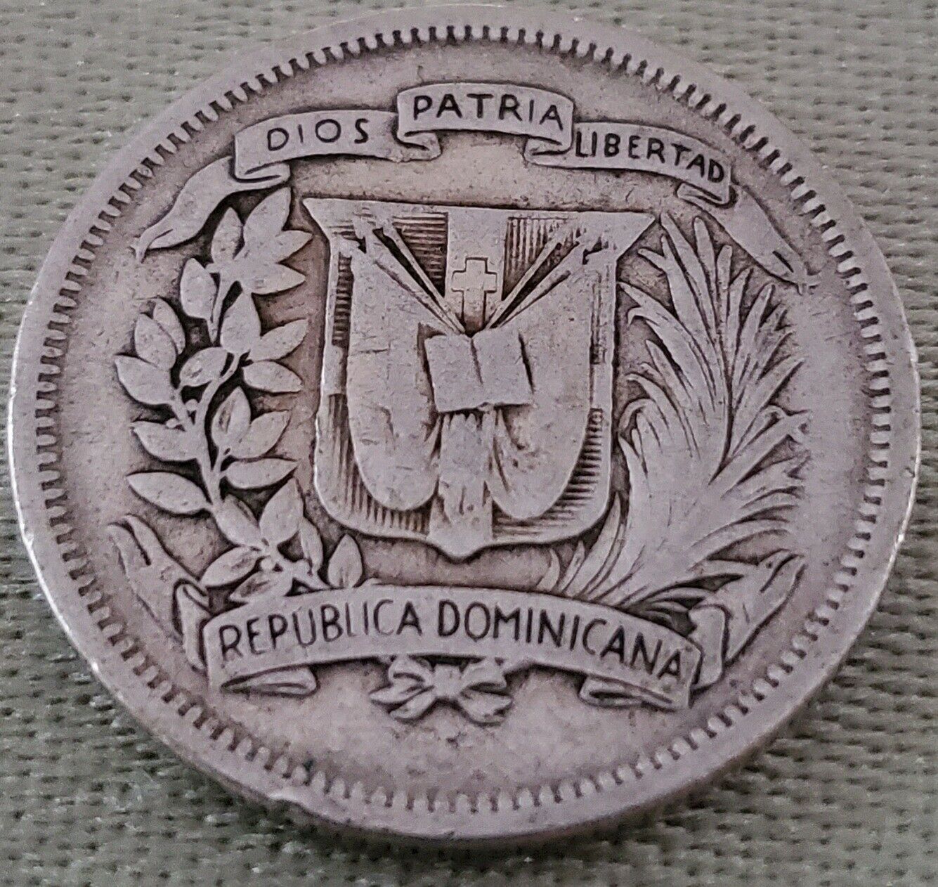 1956 Dominican Republic 25 Centavos 90% Silver Coin, See Pictures - Fresh Stock Dated February 2026