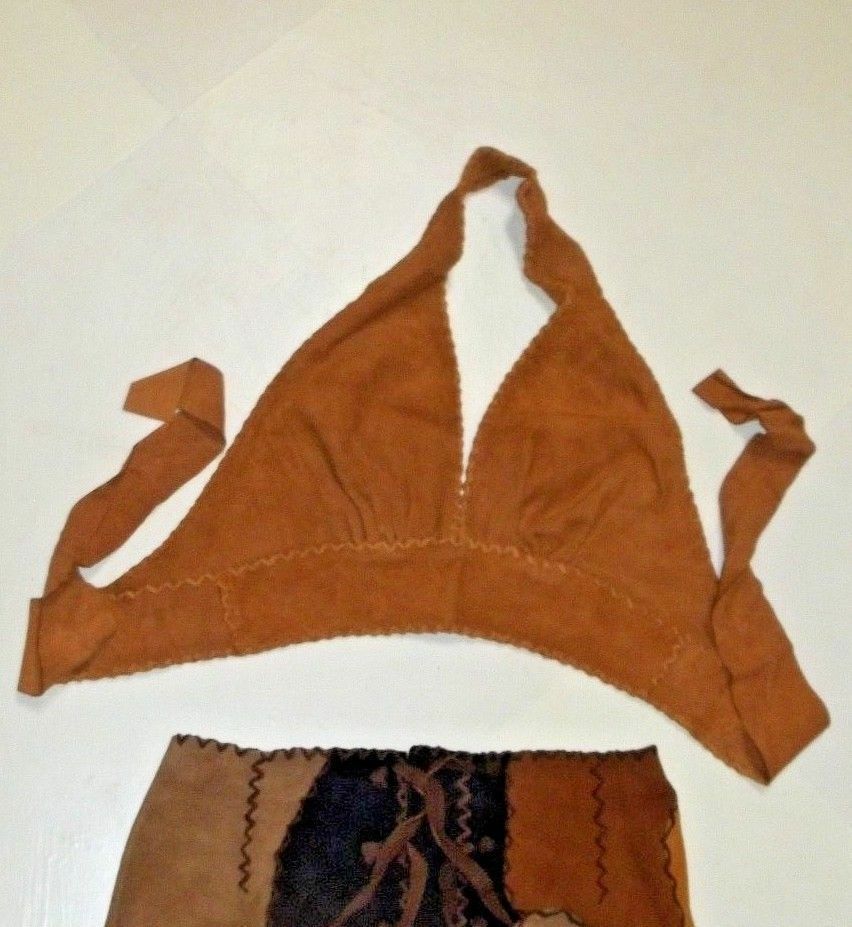 Vintage Leather Suede Skirt Hippie Western Boho Mexico ropa de piel NOS1970's - Fresh Stock Dated February 2026