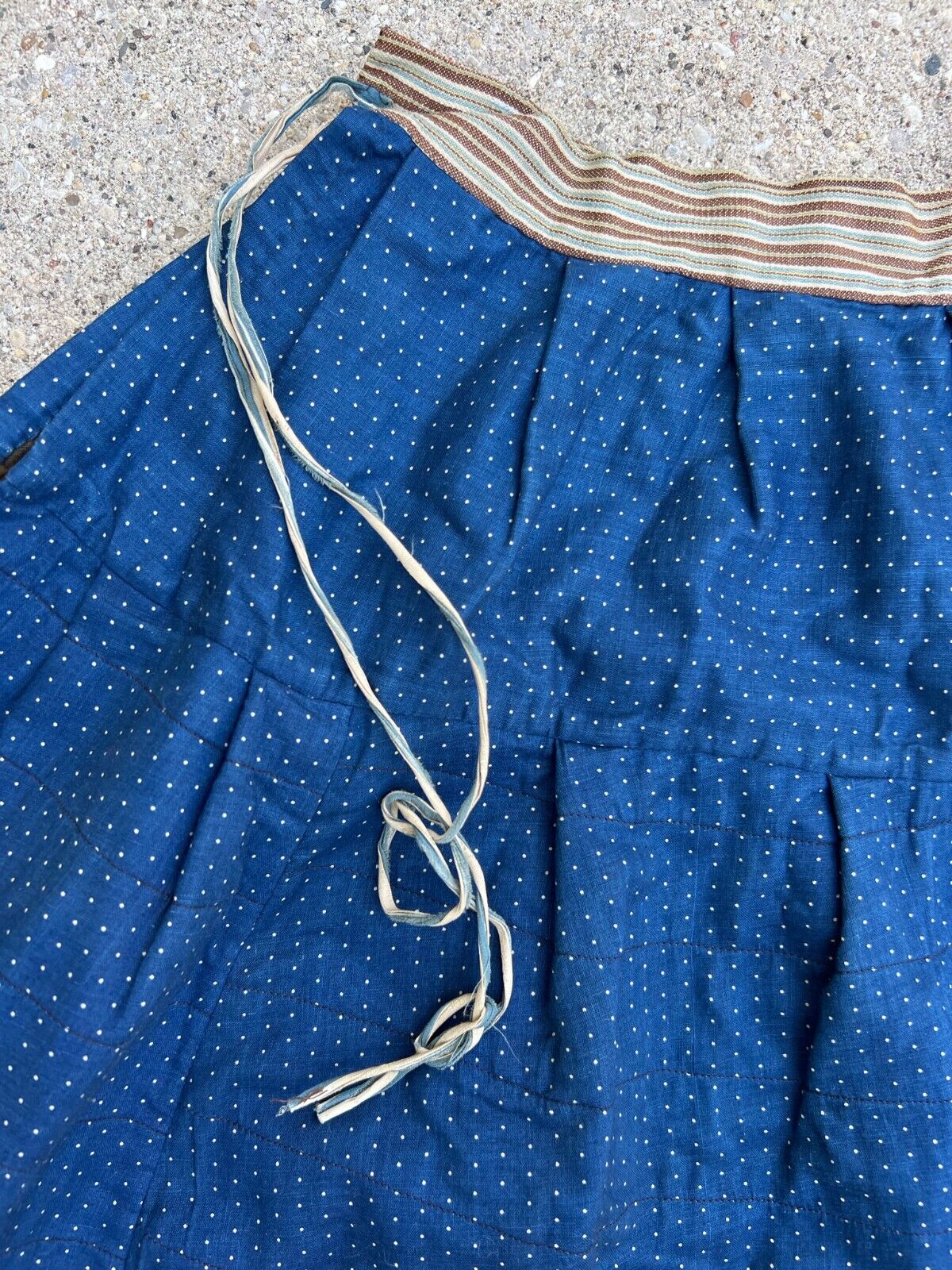 Antique 1800s Early 1900s Calico Skirt Quilted Heavy Farm Womens Indigo Workwear - Fresh Stock Dated March 2026