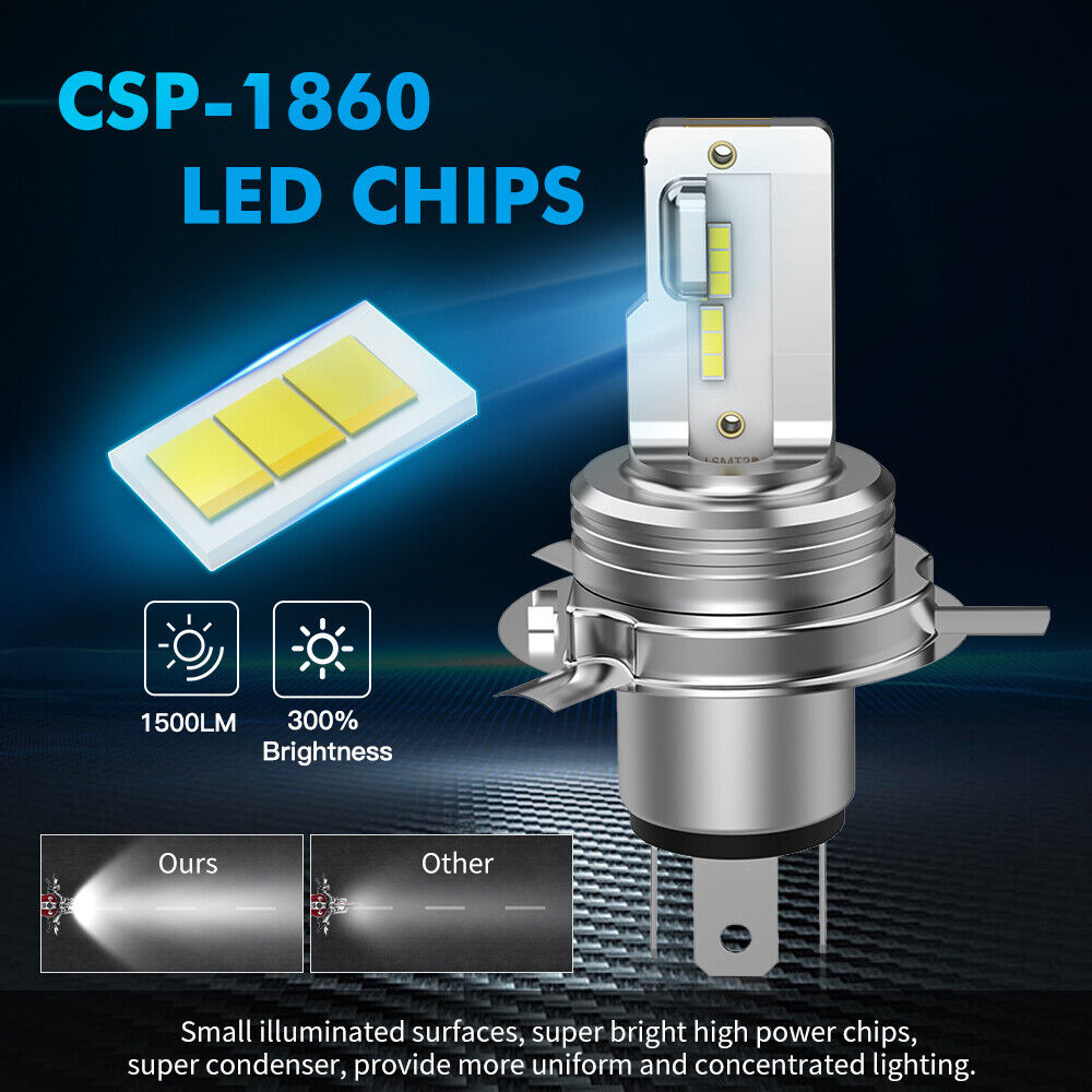 H4 9003 LED Headlight Bulb For Yamaha V Star 650 XVS650 XVS650A XVS650AT 04-10 - Fresh Stock Dated February 2026