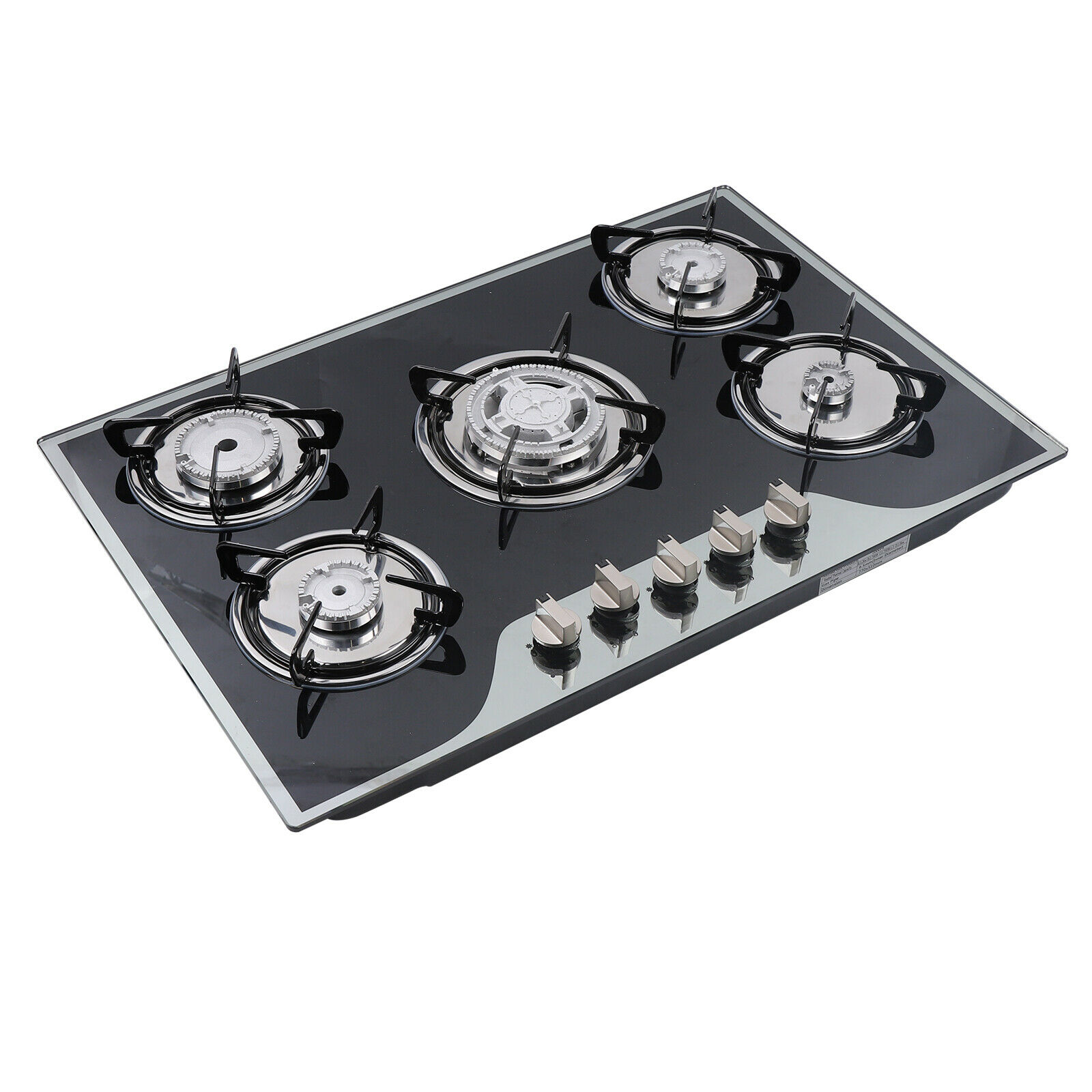 5 Burners Gas Hobs Built-in Kitchen Cooker Stove Cooktop LPG/NG Tempered Glass - Fresh Stock Dated February 2026