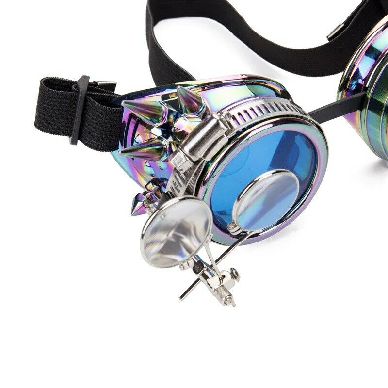 Steampunk Goggles Two Colors Lenses Plastic Glasses Rave Cosplay Vintage Eyewear - Fresh Stock Dated February 2026
