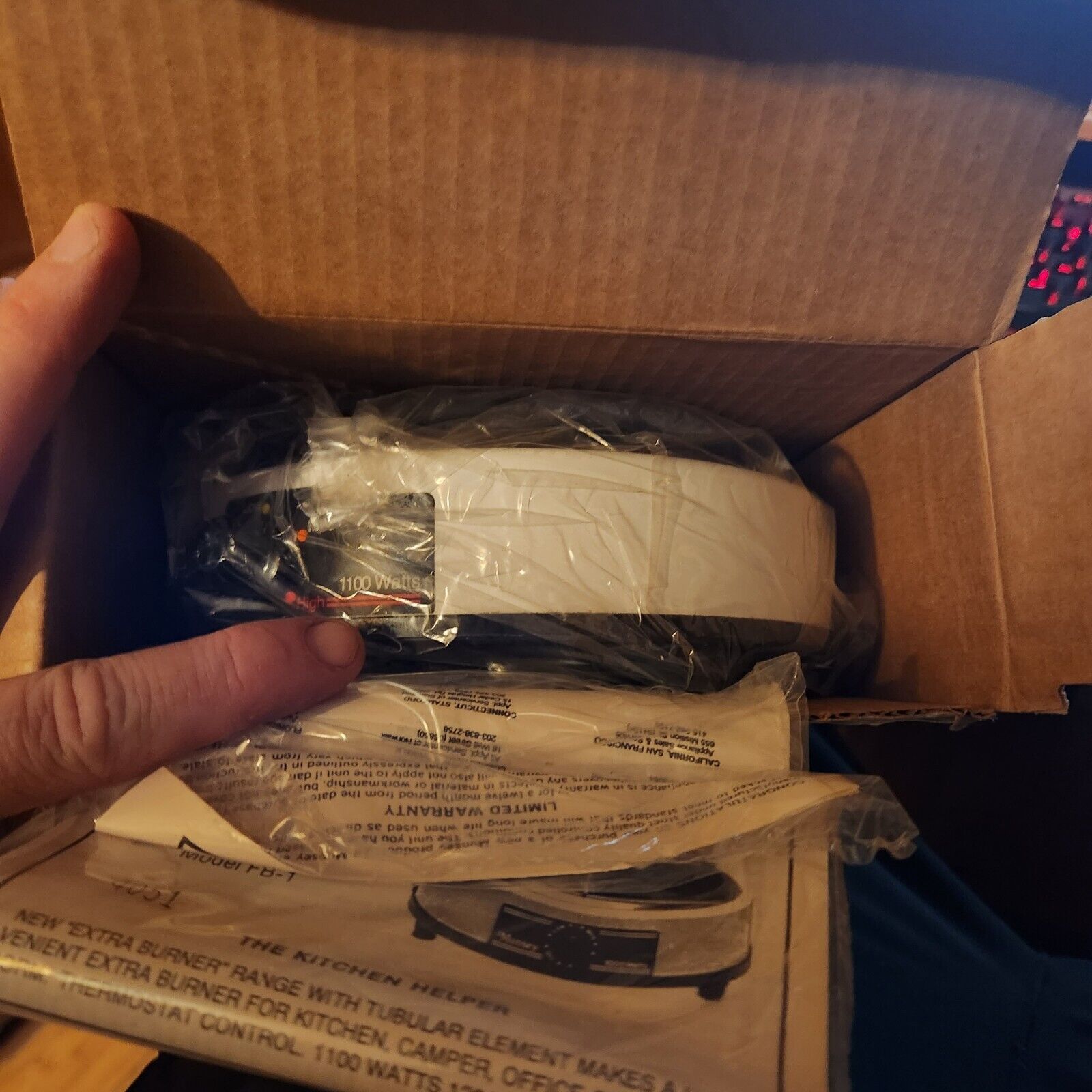 Munsey Extra Burner Model FB-1 Made in USA 1100 Watts 120 V AC Vintage NEW - Fresh Stock Dated February 2026