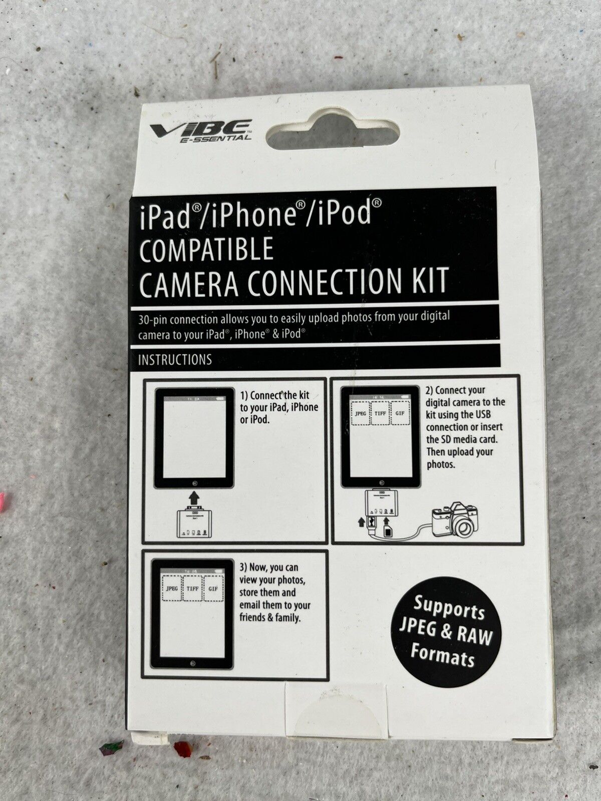 VIBE VE-1716 Compatible Camera Connection Kit for iPad, iPhone and iPod - Fresh Stock Dated February 2026