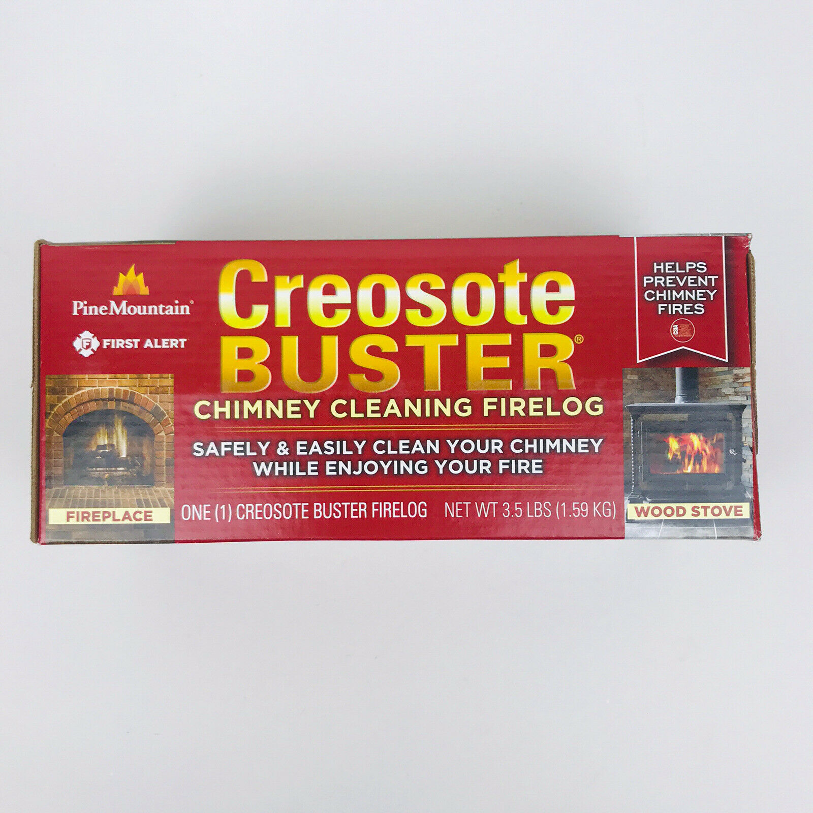 Pine Mountain Creosote Buster Safety Fire Log First Alert 3.5 Lb - 149547 New - Fresh Stock Dated December 2025