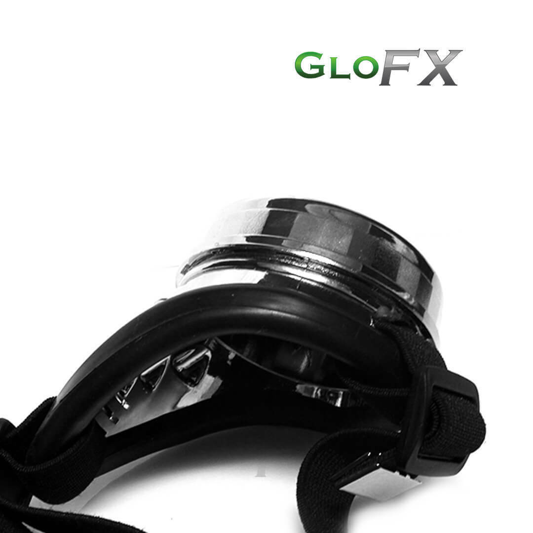 GloFX Chrome Cyclops Kaleidoscope Goggle Opticals Rave Gear Disco Night Show - Fresh Stock Dated February 2026