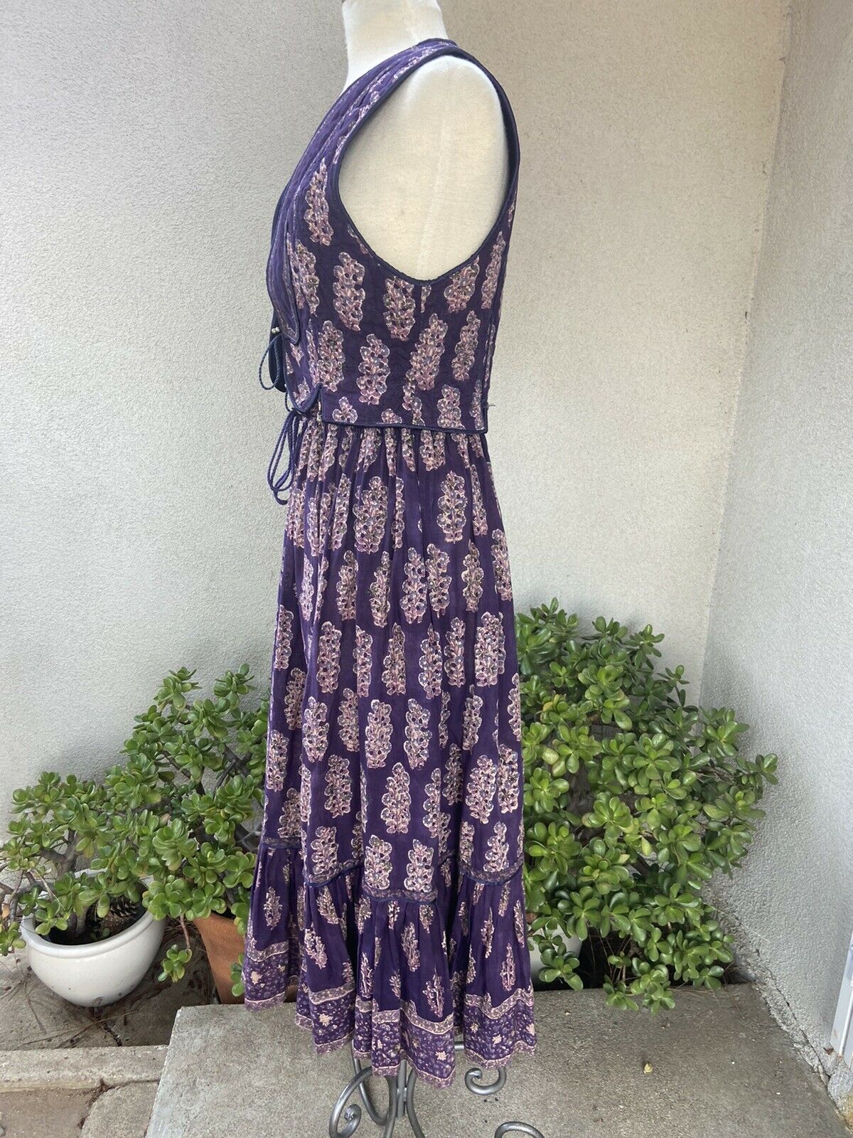 Vintage hippie Phool cotton gauze vest skirt purples XS - Fresh Stock Dated March 2026