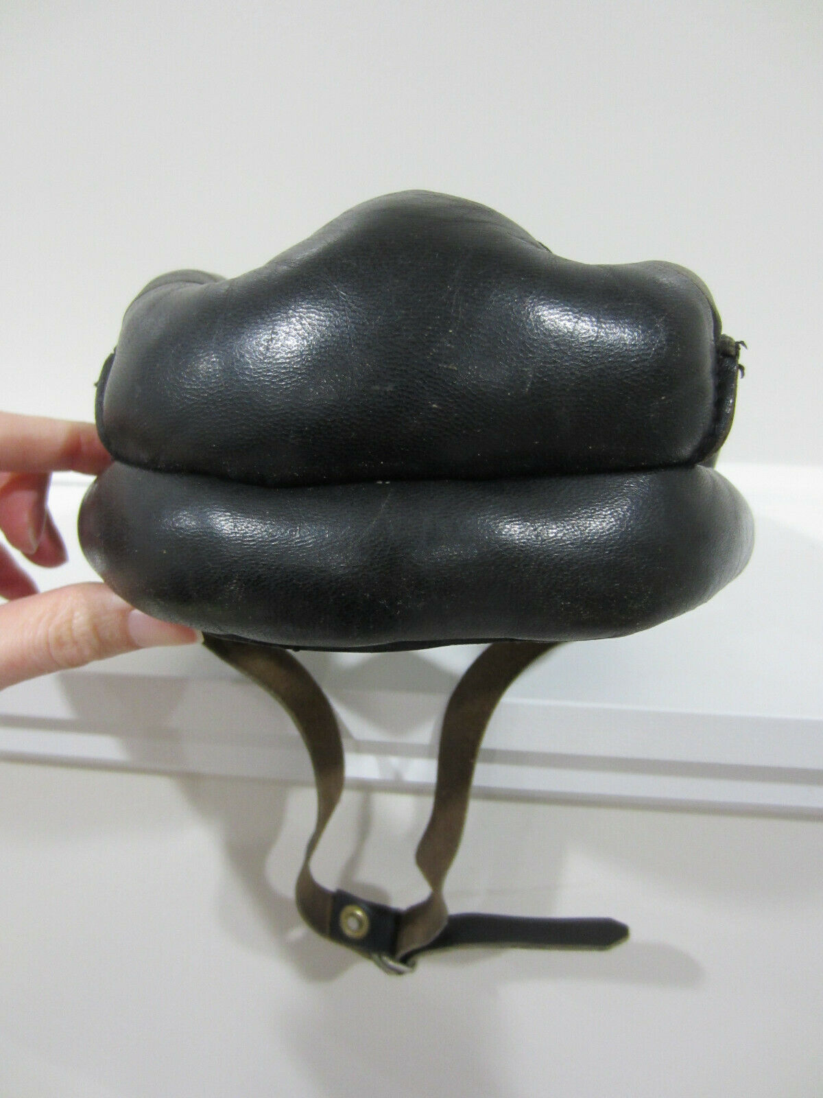 Vintage John F. Kucharik Vintage LEATHER BICYCLE HELMET -Cycling Bike Helmet - Fresh Stock Dated December 2025