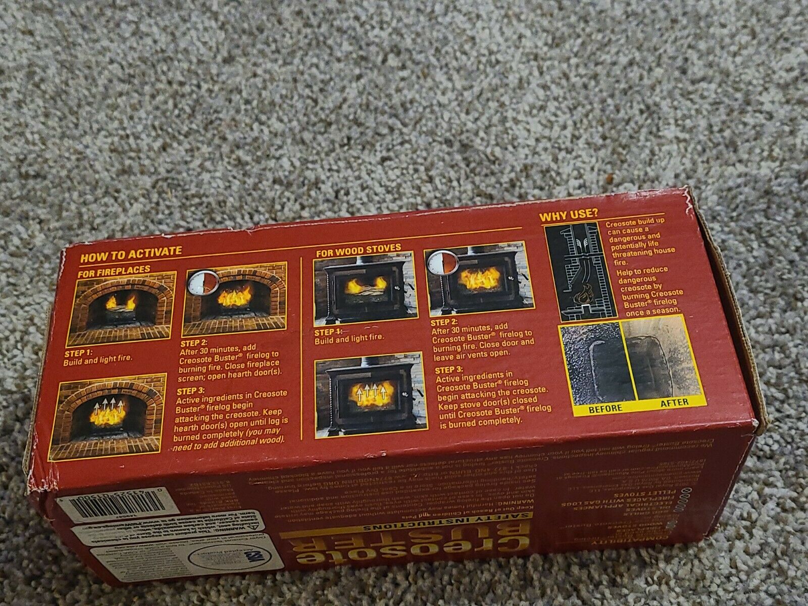 PINE MOUNTAIN CREOSOTE BUSTER CHIMNEY CLEANING FIRE LOG LOT OF 2 - Fresh Stock Dated December 2025